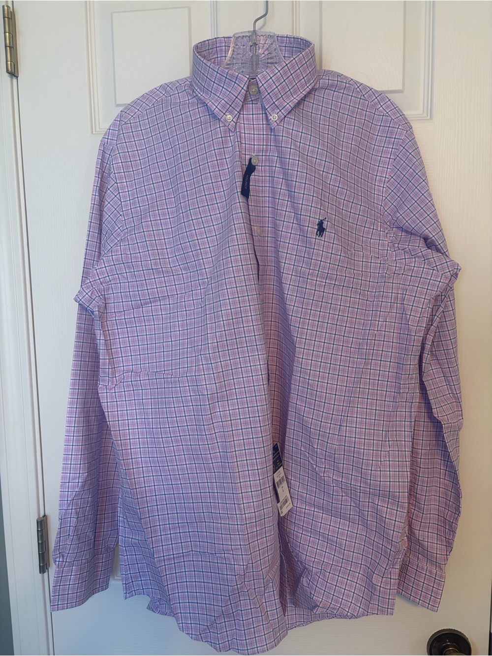 Ralph Lauren Pink and Navy Windowpane Button-Down Shirt
